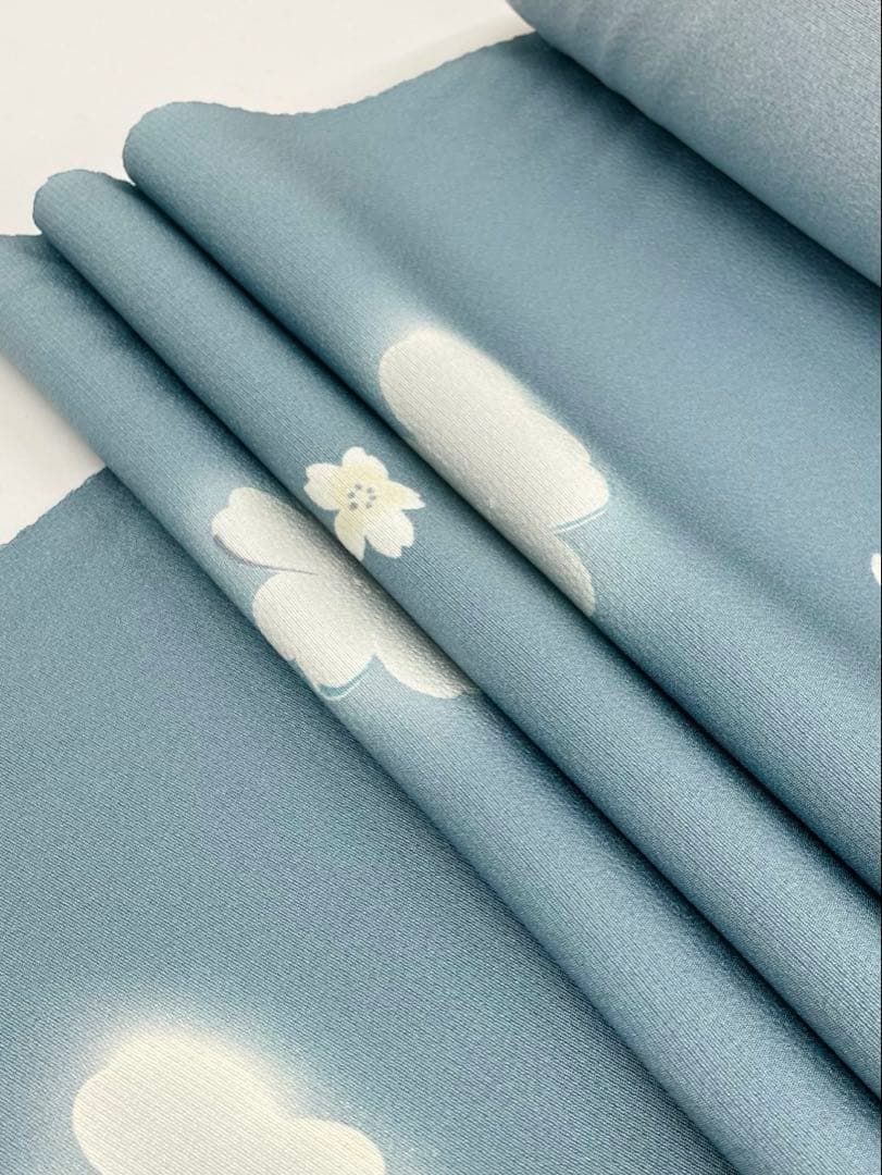 吉野一廉 銀通し 小紋 反物 正絹 着尺 落款入 作家物 No.9 吉野一廉 銀