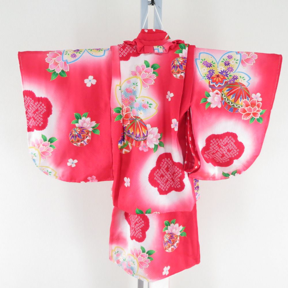豪華逸品♡絞り正絹　七五三　7歳　女の子　セット　一式　赤　ゴールド　鹿の子 豪華逸品♡絞り正絹七五三7歳女の子セット一式赤ゴールド鹿の子