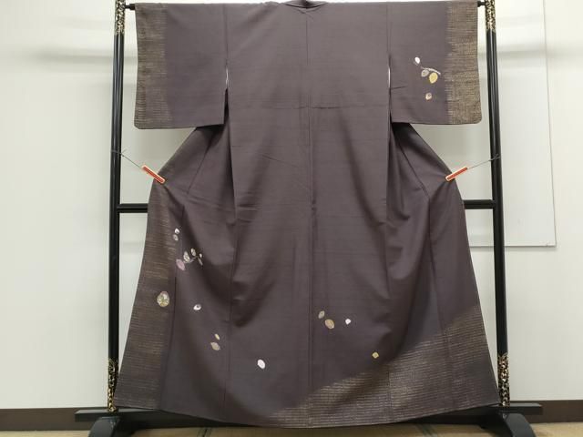 平和屋着物○十日町 名門青柳謹製 草木染 振袖 駒刺繍 絞り 正倉院