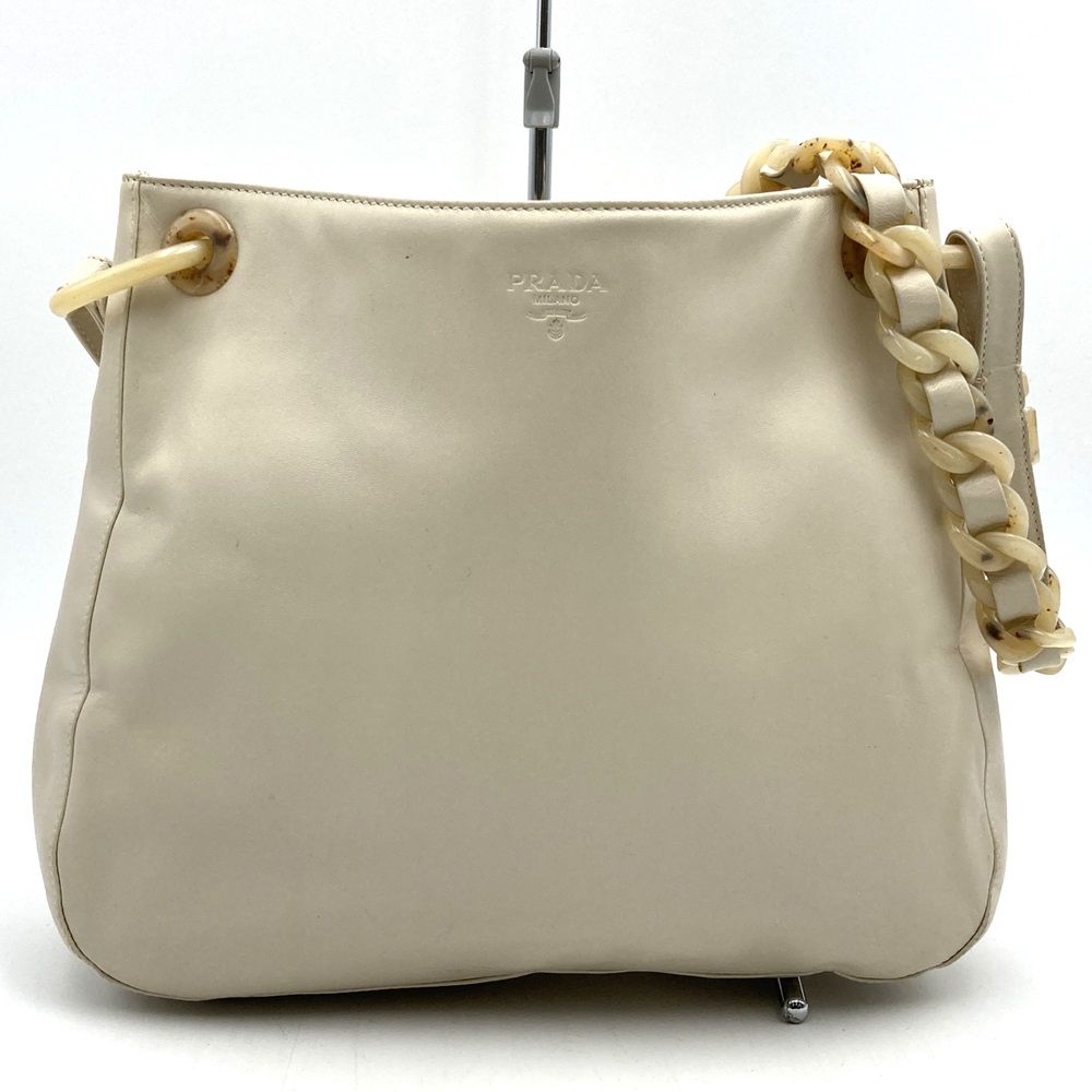 PRADA プラダ ショルダーバッグ アイボリー - 4500525E0109 PRADA プラダ ショルダーバッグ 肩掛け ホワイト アイボリー