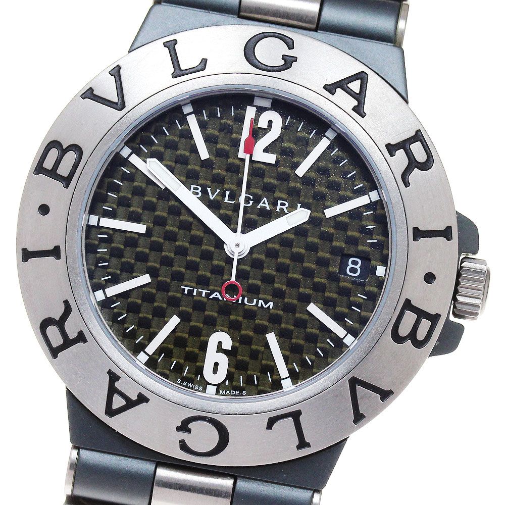 ブルガリ BVLGARI TI38TA ディアゴノ チタニウム デイト 自動巻き メンズ良品_865226