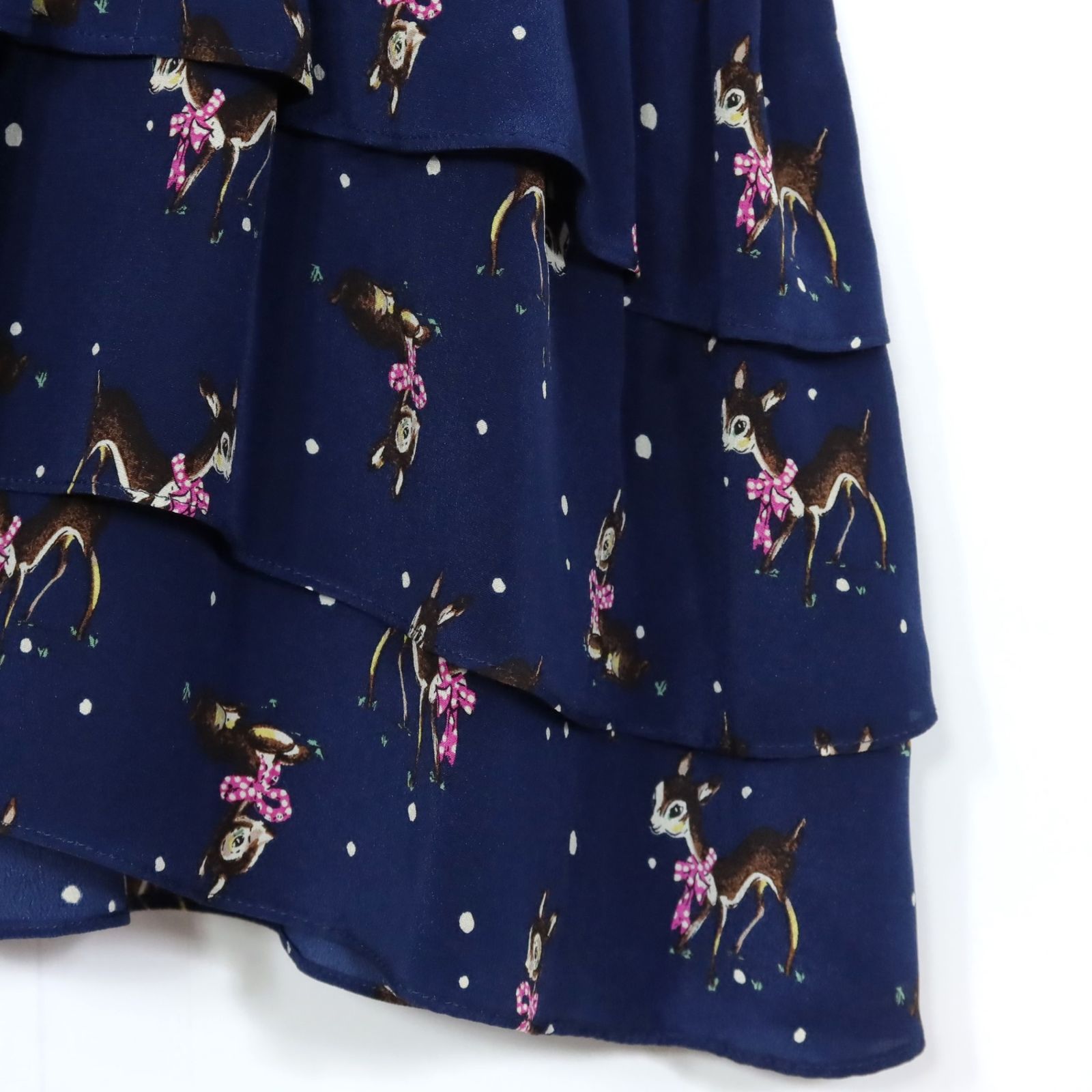 【美品】ポールアンドジョーシスター★バンビプリントが可愛いチュニック♪ たっぷりフロントフリル サイズ1 ブルー系 z15580 PAUL & JOE SISTER - 【美品】ポールアンドジョーシスター☆バンビ