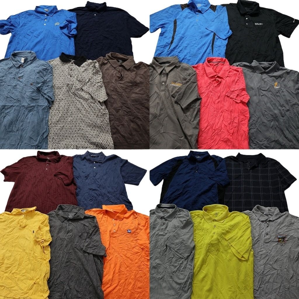 古着卸 まとめ売り ポロシャツ 20枚セット (メンズ XL ) ラルフローレン 企業 バイカラー 総柄 ワンポイント 中古 古着 MY9537