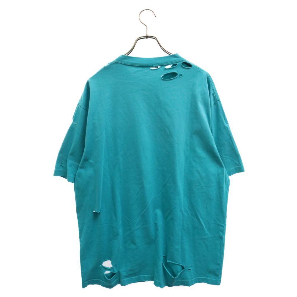 21SS【BALENCIAGA】CAPS DESTROYED Tシャツ Balenciaga Caps Destroyed Flatground T-shirt Navy/White