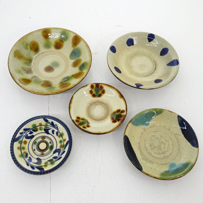 三重店 沖縄 やちむん お皿 ５枚セット 焼き物|陶器|食器 426-C085