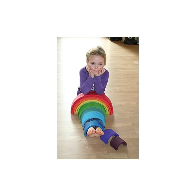 グリムGRIMM S 玩具 おもちゃ 知育玩具 積み木 1セット インテリア 見立て遊び 虹 レインボー 高さ18×幅38×奥行7cm 虹色トンネル 特大 STEELWINDOWSANDDOORS_COM