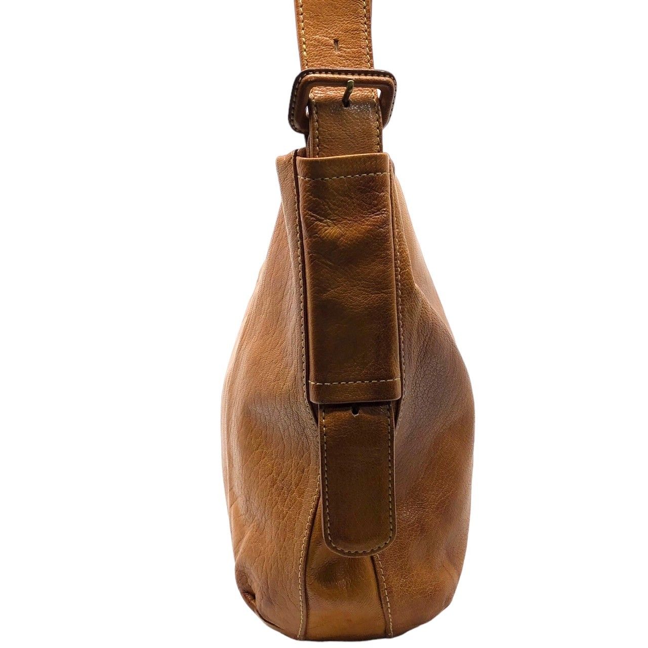gentenゲンテン本革ブラウンレザーLeatherショルダーバッグ genten(ゲンテン) leather shoulder bag レザー ショルダー