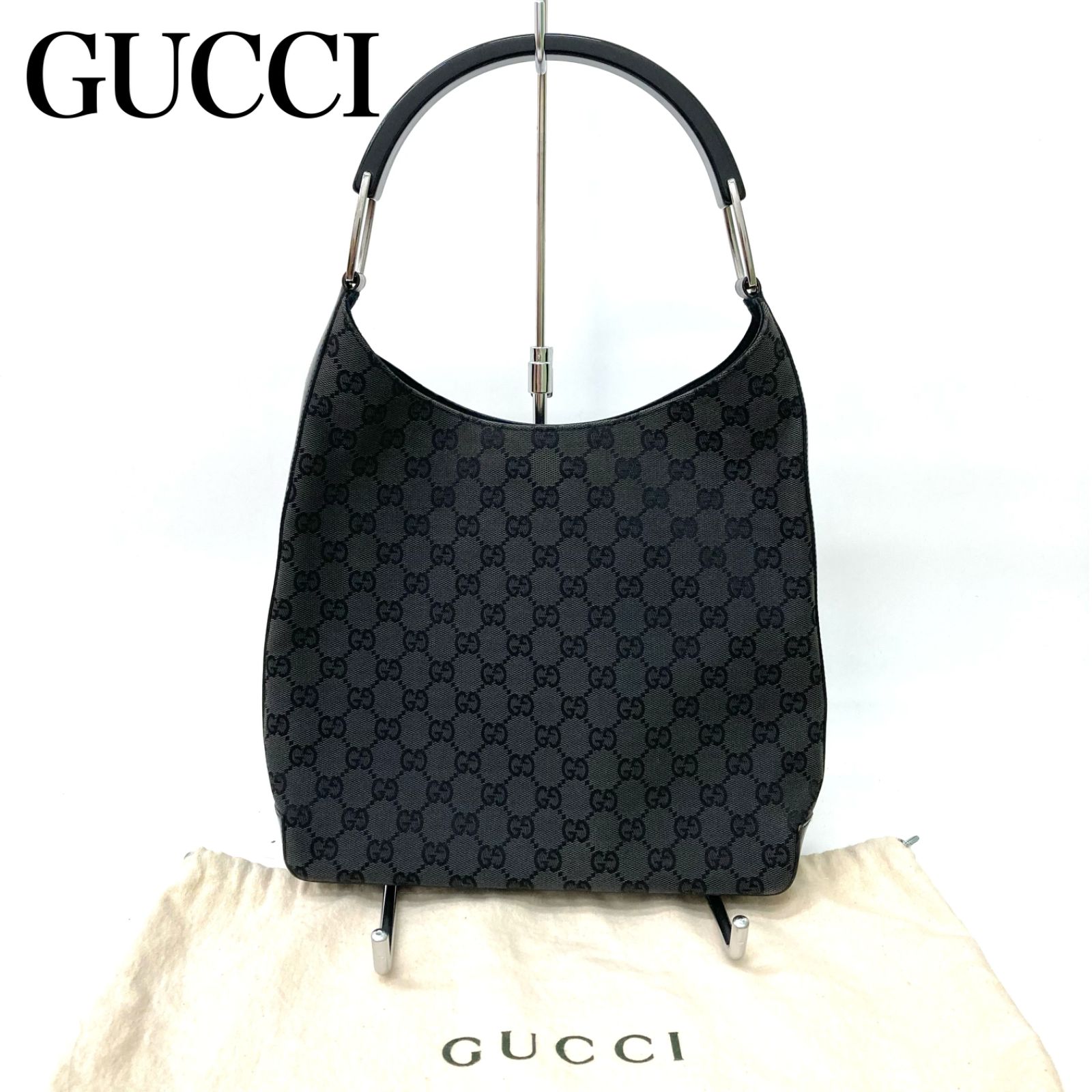 最終値下げ！【GUCCI】グッチ GGキャンバス ショルダーバッグ ブラック 