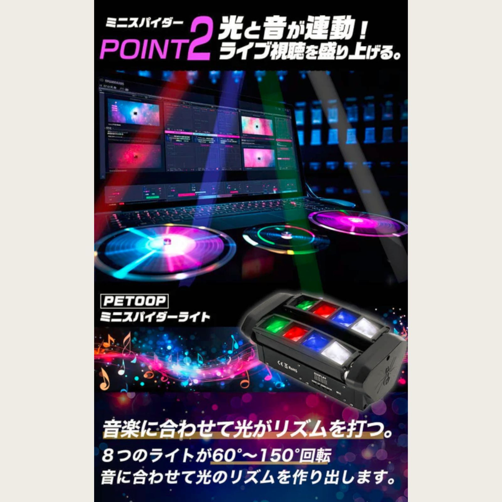 BETOPPER LM70S RGBW ムービングヘッドライト 4個セット パターン