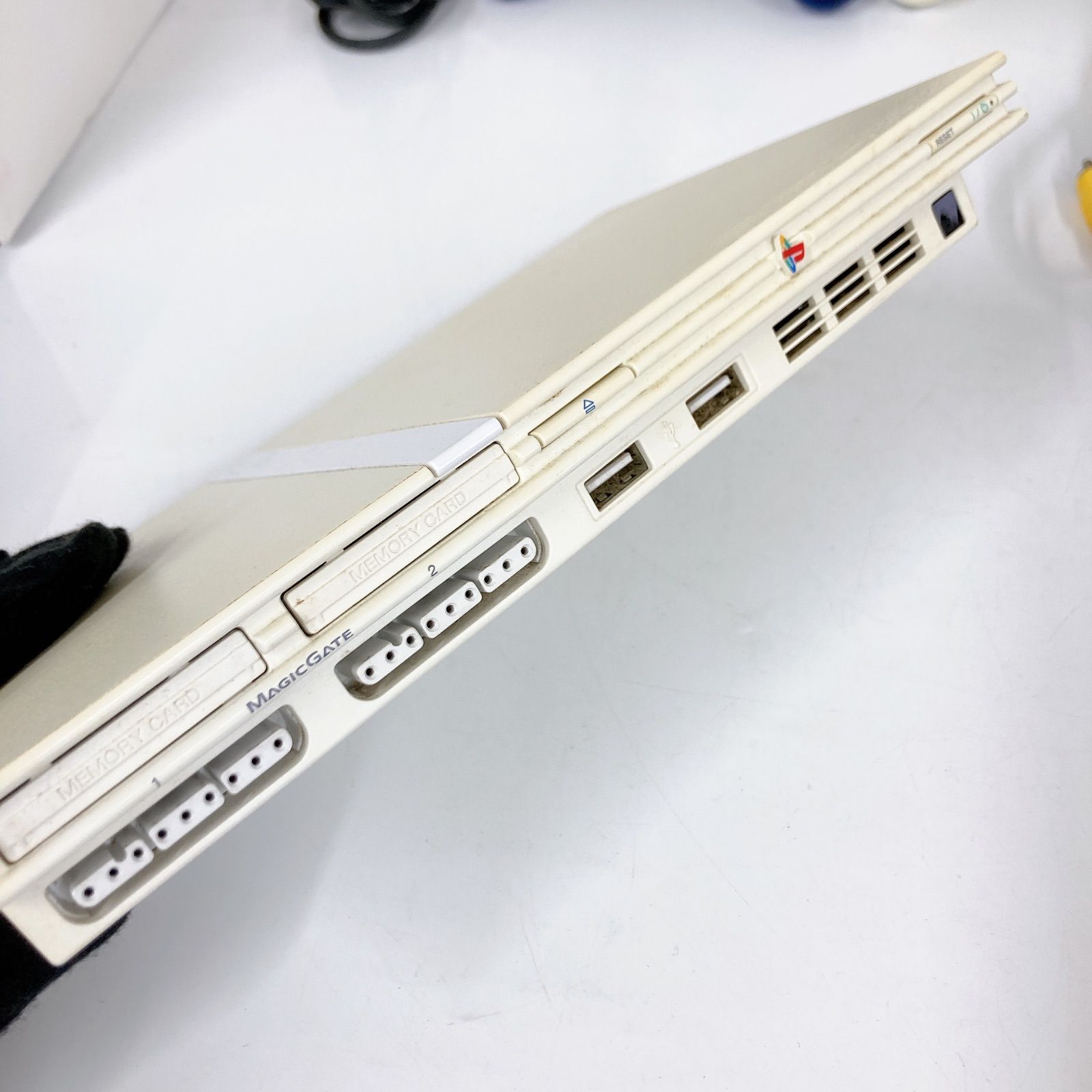 通電確認済み】PlayStation 2 ホワイト 本体 コントローラー2つ ゲーム 