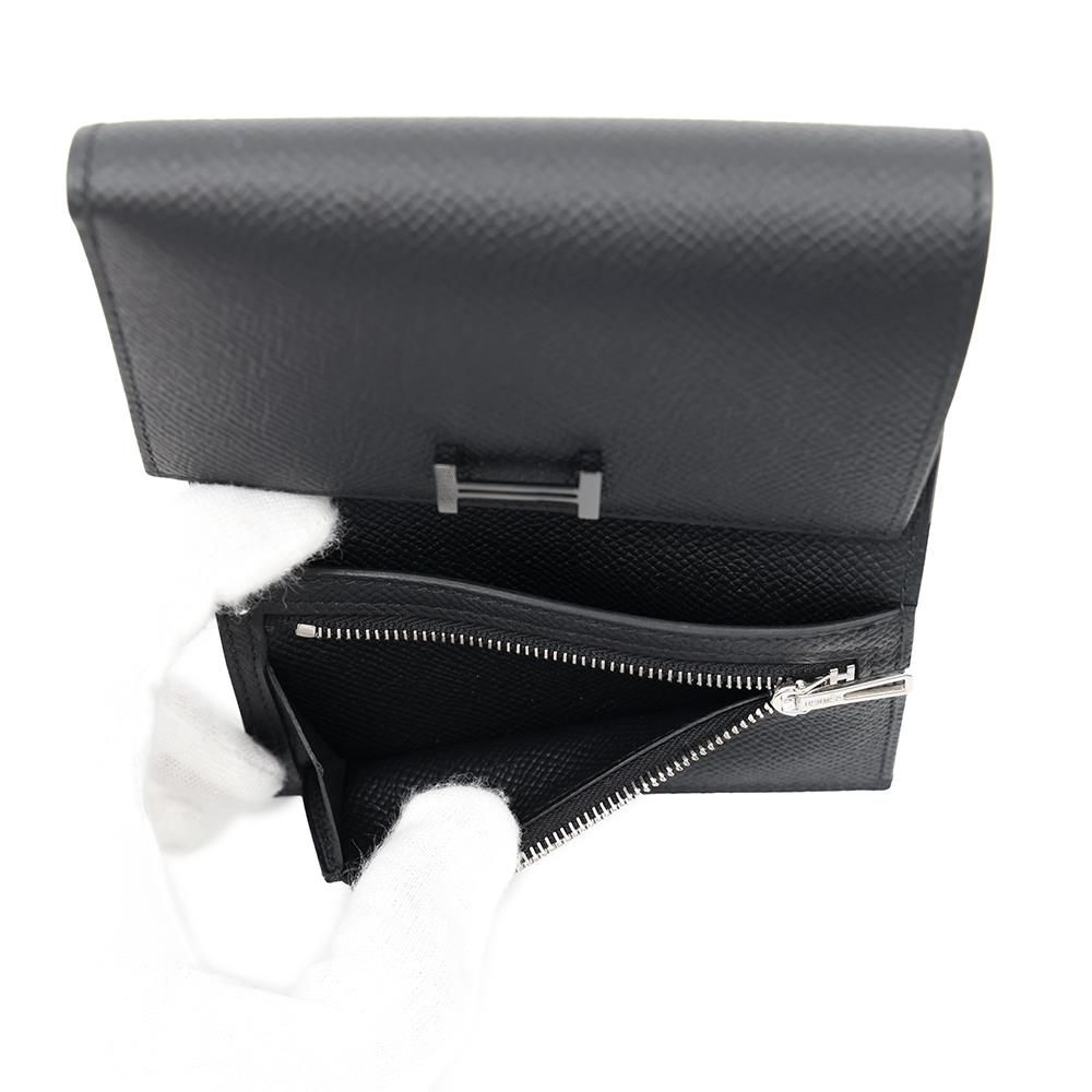 HERMES ベアン 三つ折財布 長財布 ブラック 黒 HERMES エルメス ベアン