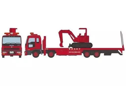 中古】鉄道模型 4.1/150 消防庁 いすゞギガ 重機搬送車(油圧