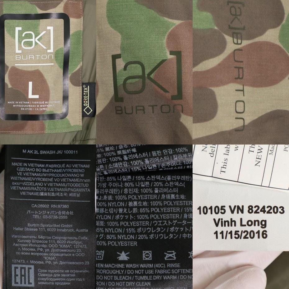 【送料無料】 Burton AK M 2L SWASH JK L スウォッシュジャケット メンズ L GORE-TEX 2L ジャケット スノボウェア ゴアテックス カモフラ 迷彩 節約