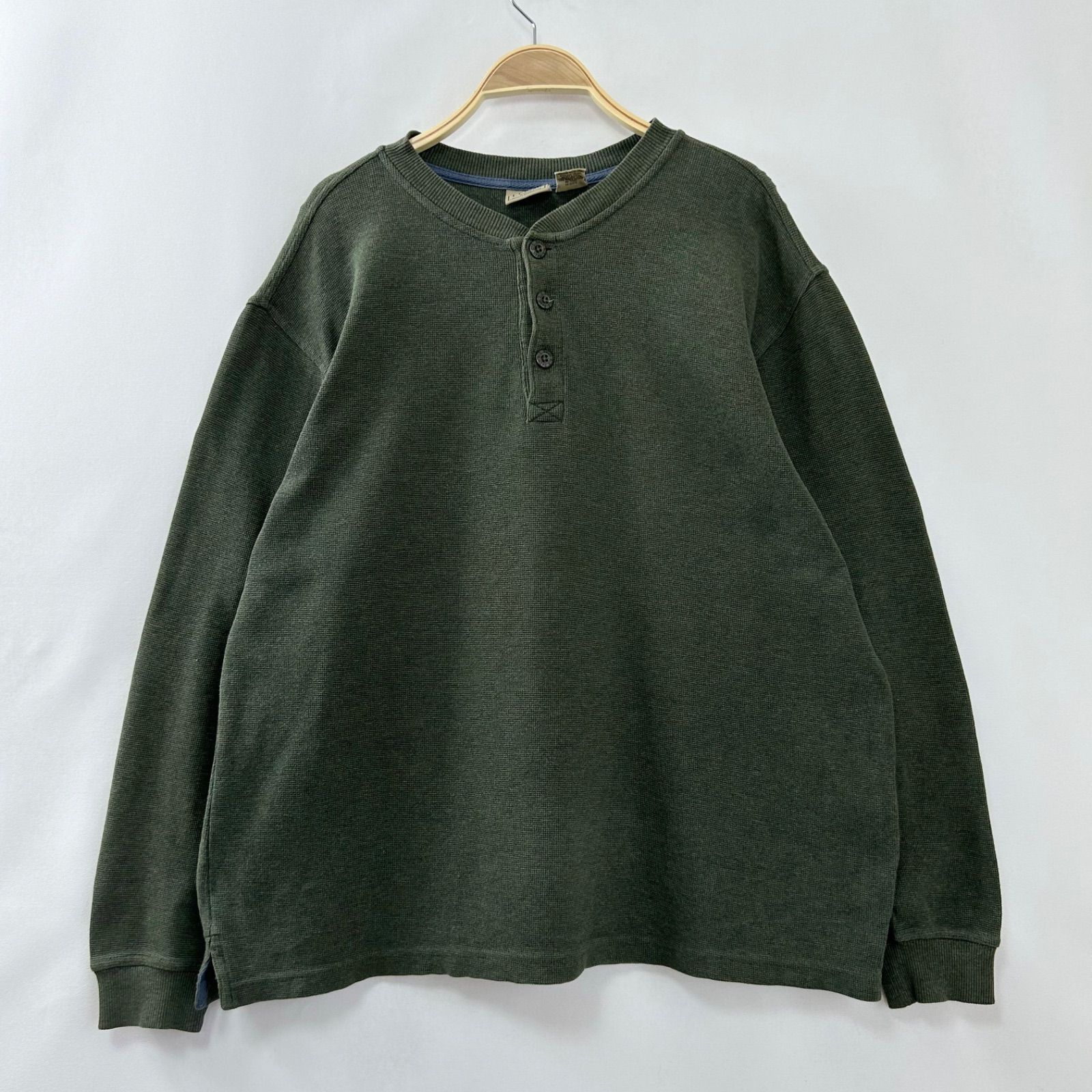 L.L.Bean エルエルビーン ヘンリーネック ハーフボタン 鹿の子 無地 