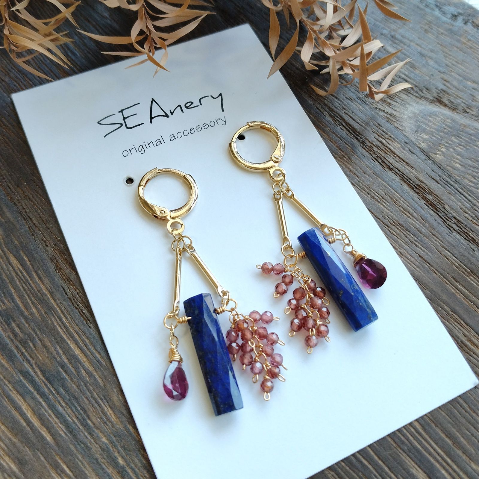 ソーダライトロンバスカービング＆ブルージルコンのピアス他 14kgf