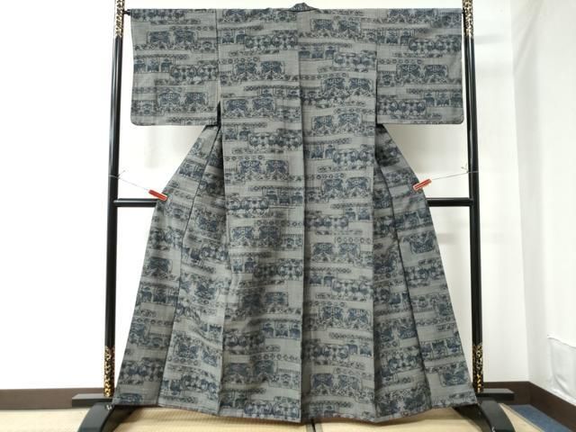 平和屋着物○上質な紬 手描き 牡丹 正絹 逸品 CAAS7050yc