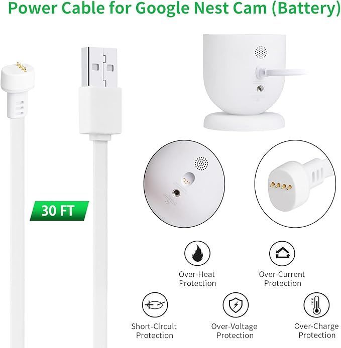Google Nest Cam 付属品、防塵・防滴ケーブル 10 m Google GOOGLE NEST