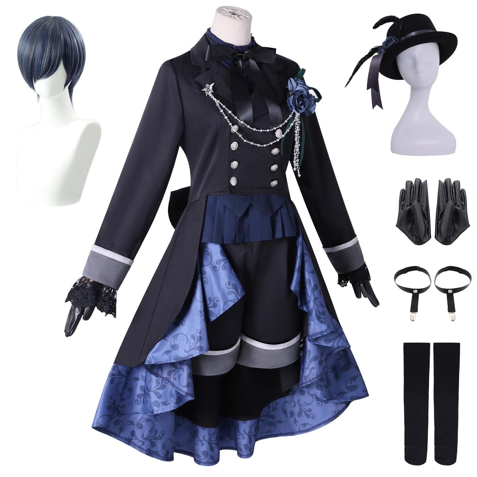黒執事 コスプレ 衣装 シエル ファントムハイヴ cosplay服 豪華 ドレス コスチューム 仮装 アニメ風 cosplay服 ハロウィン クリスマス イベント 変装 学園祭 文化祭 日常着 舞台装 演出服