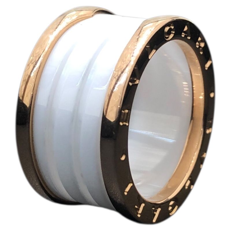 ブルガリ BVLGARI ビーゼロワンリング 4リング M ホワイト 750PG×ホワイトセラミック ジュエリー