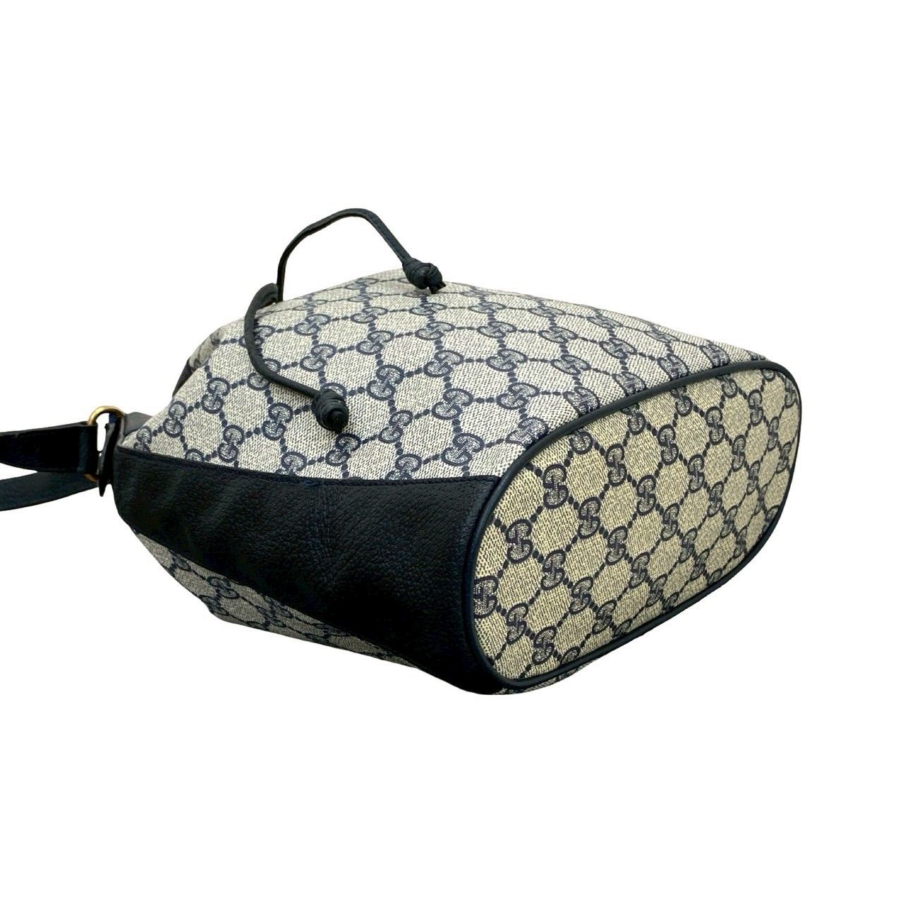 極 美品 オールドグッチ シェリーライン GG レザー 巾着 ショルダーバッグ 極 美品 GUCCI グッチ オールドグッチ ヴィンテージ シェリーライン GG