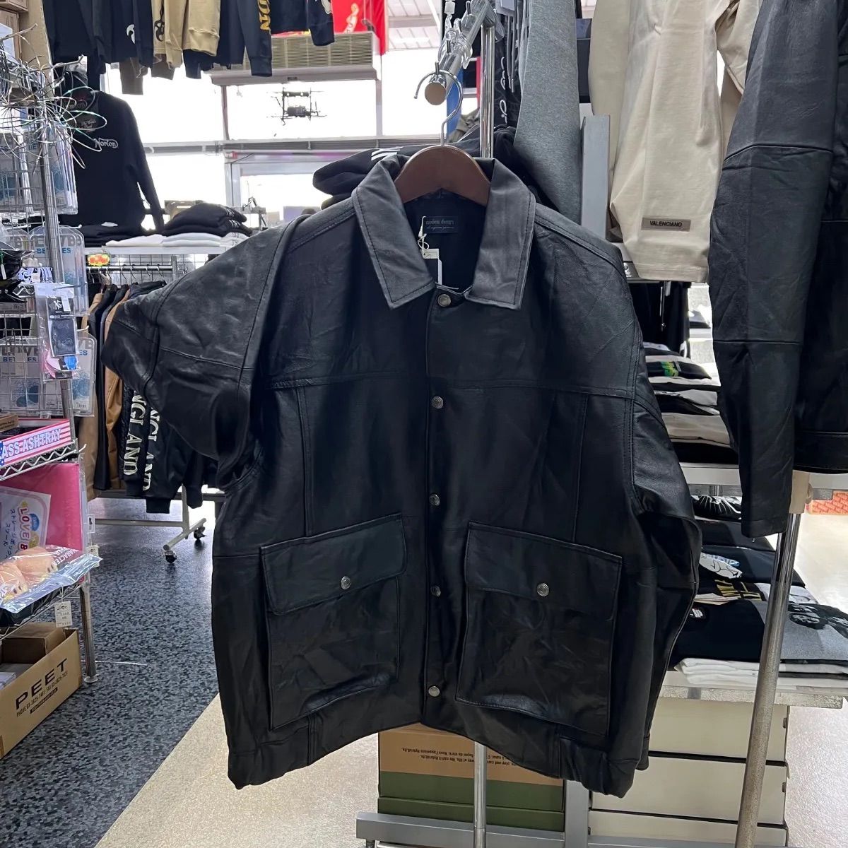 逸品‼️STEER steer ステア︎アウター　ブルゾン　レザー　ジャケット　ブラック