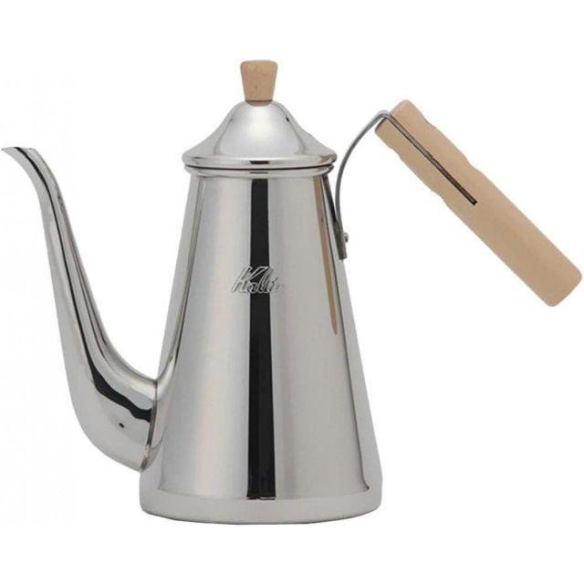 Kalita カリタ 52202 ドリップポット スリム 700SSW Made in TSUBAME ステンレス18-8製 木柄ハンドル 直火 ドリップ コーヒー ケトル やかん おしゃれ