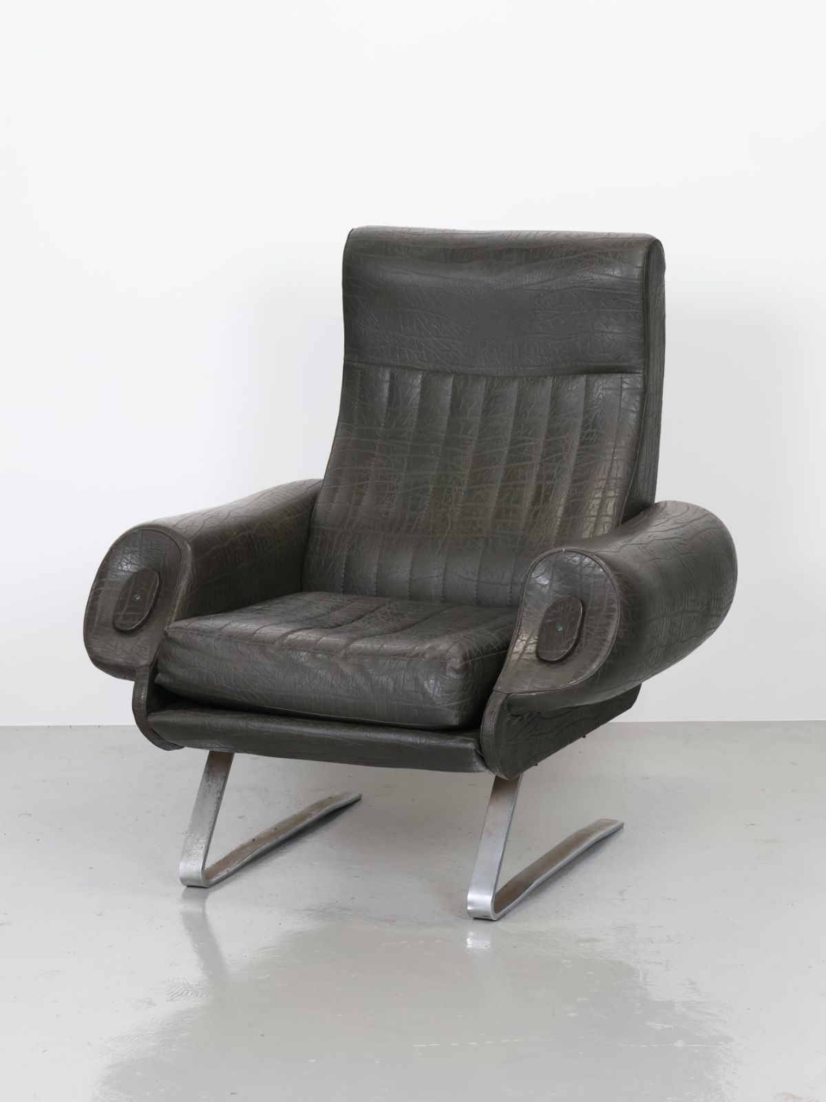 【複数有】1960 - 70年代 ヴィンテージ ブラックレザー シングルソファ