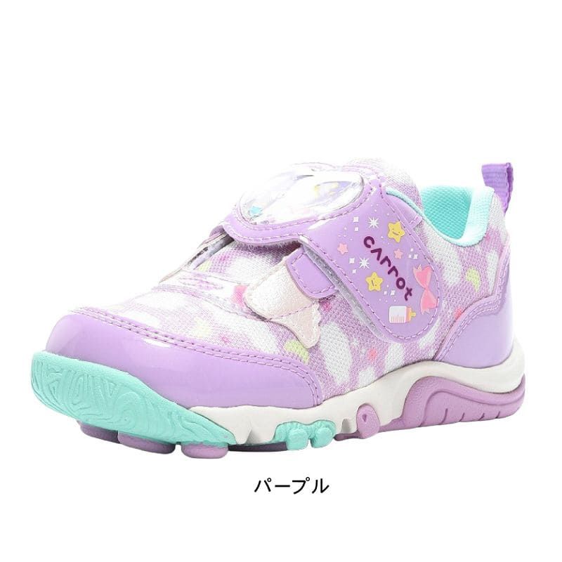 最安値，大得価 ムーンスター MoonStar キャロット Carrot 男の子 女の子 子供靴 キッズ チャイルド ジュニア スニーカー ベルクロ ローカット 速乾 キッズシューズ tmcrc2329 パープル 18.5cm スニーカー