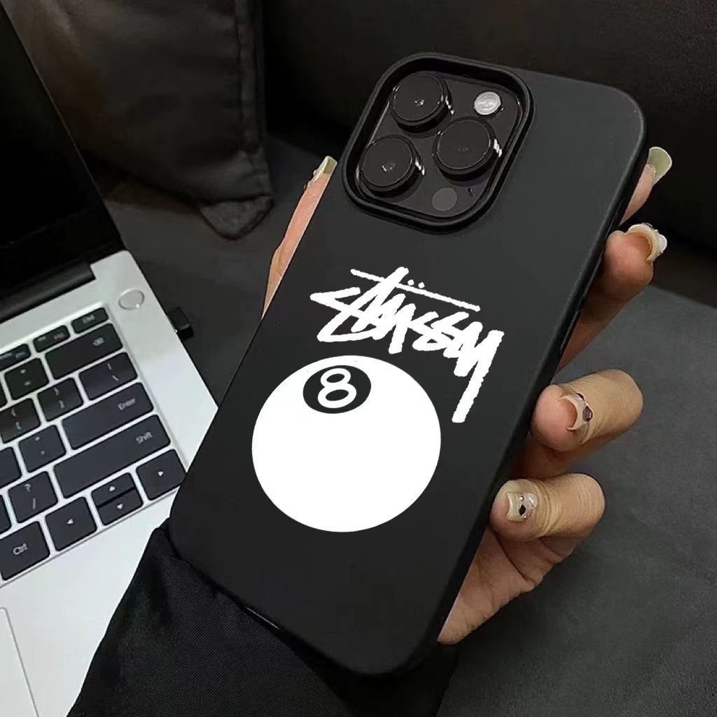 Stussyホワイトボール8アップル携帯ケースiPhone 14、iPhone14pro，iPhone14plus，iPhone14pro max，iPhone15，iPhone15pro，iPhone15plus，iPhone15pro max