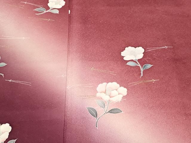 新作入荷，安い 平和屋着物▼上質な小紋　作家物　手描き　枝花文　暈し染め　正絹　逸品　CAAW4753hy