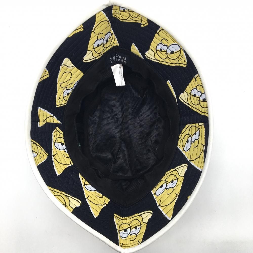 美品】パーリーゲイツ×スポンジボブ バケットハット 黒×イエロー