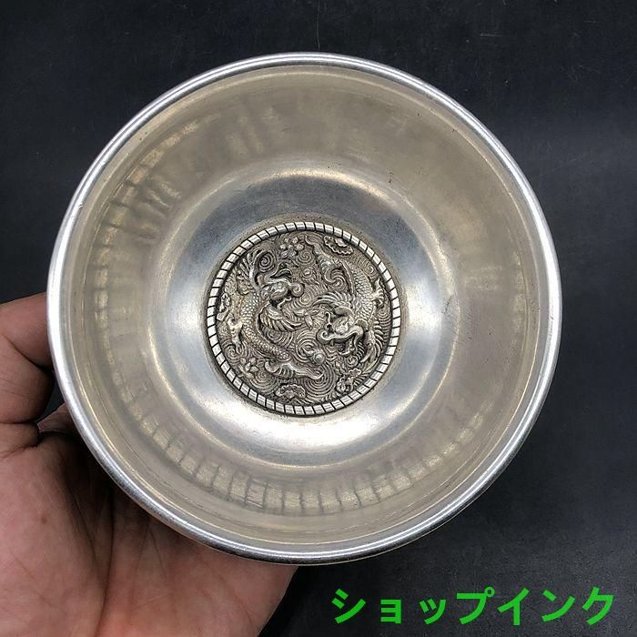 銅 細工 浮彫り 龍鳳碗 工芸品 置物 - メルカリ