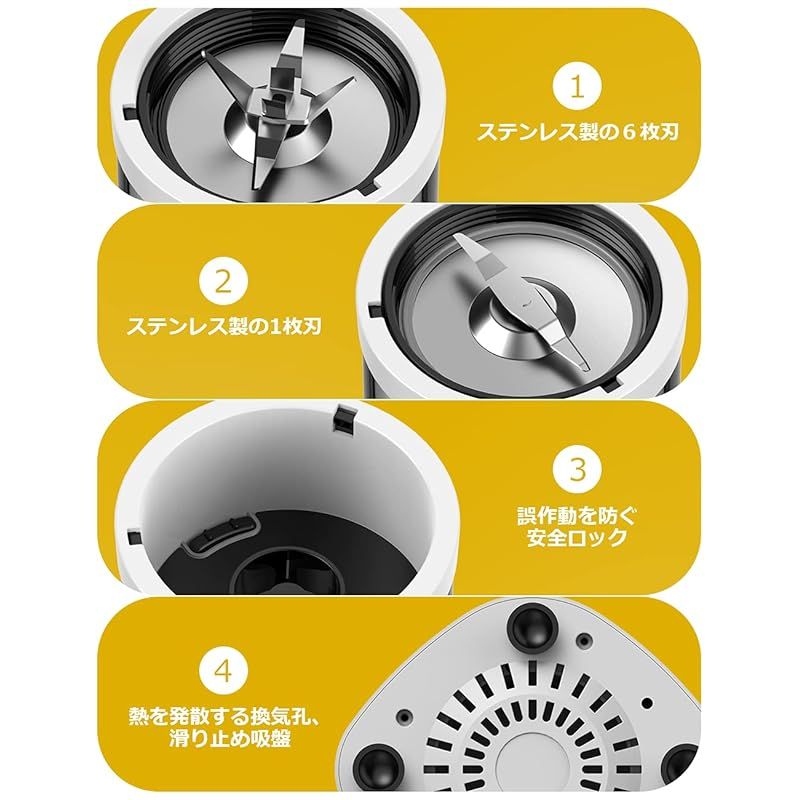 ミキサー ジューサー ダブルボトル 500ml大容量 コーヒーミル ６枚刃 Amazon | KOIOS ミキサー ジューサー ダブルボトル 500ml大容量