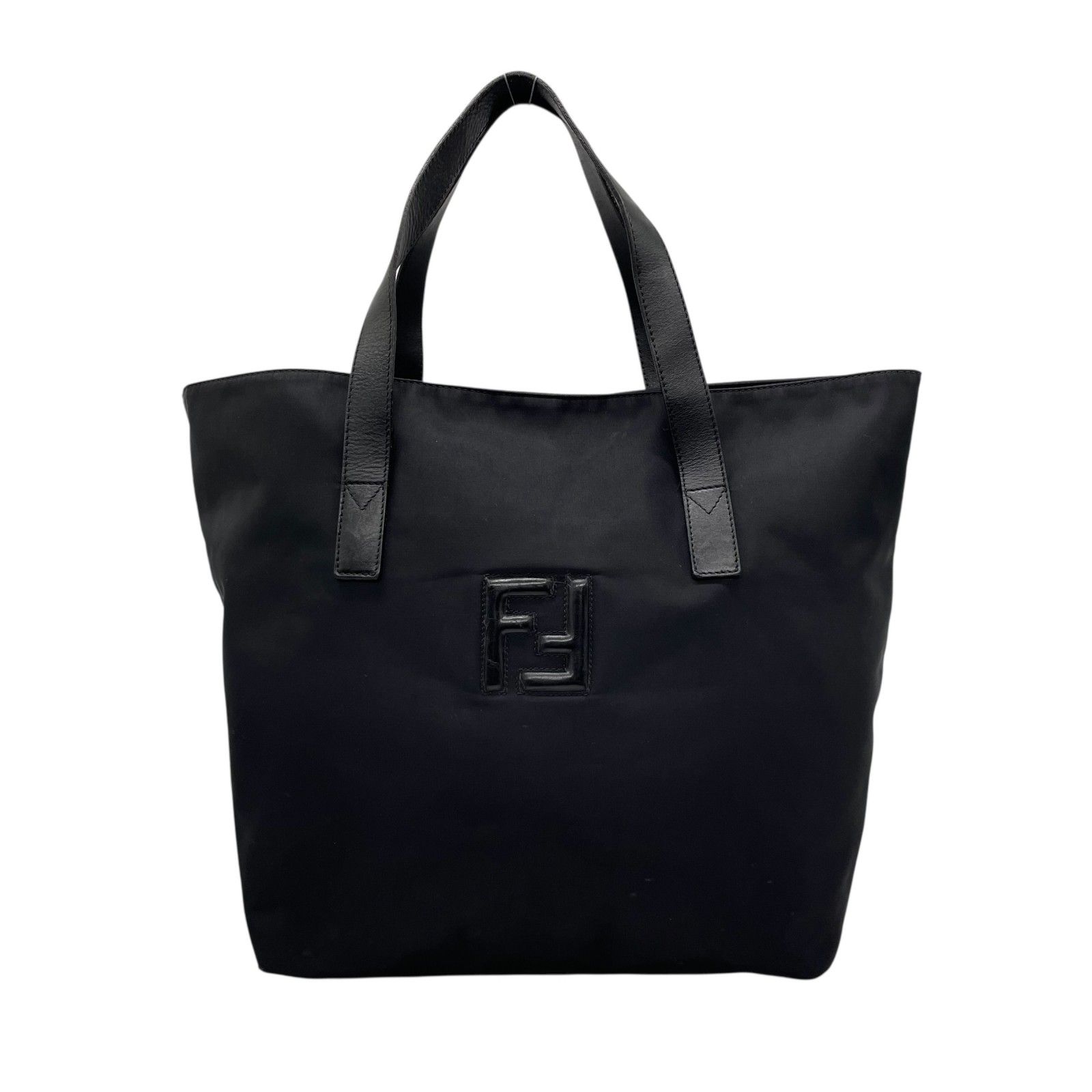 FENDI フェンディ ロゴ トート バケツ型 ナイロンキャンバス A4可 黒