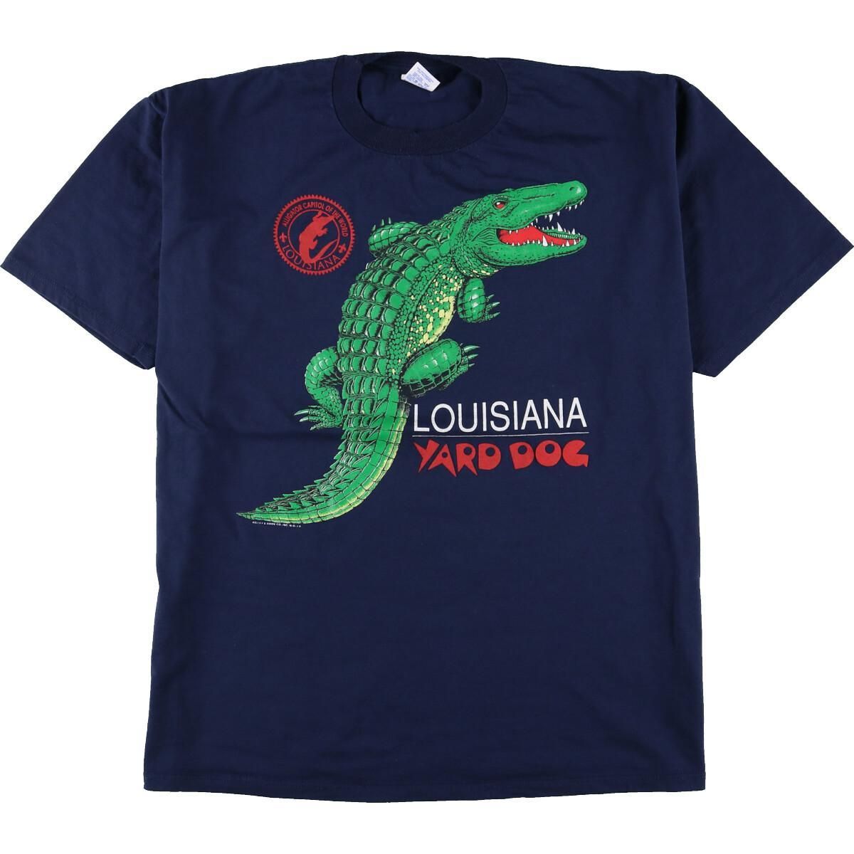 古着 90年代 ジャージーズ Jerzees LOUISIANA YARD DOG ワニ柄 