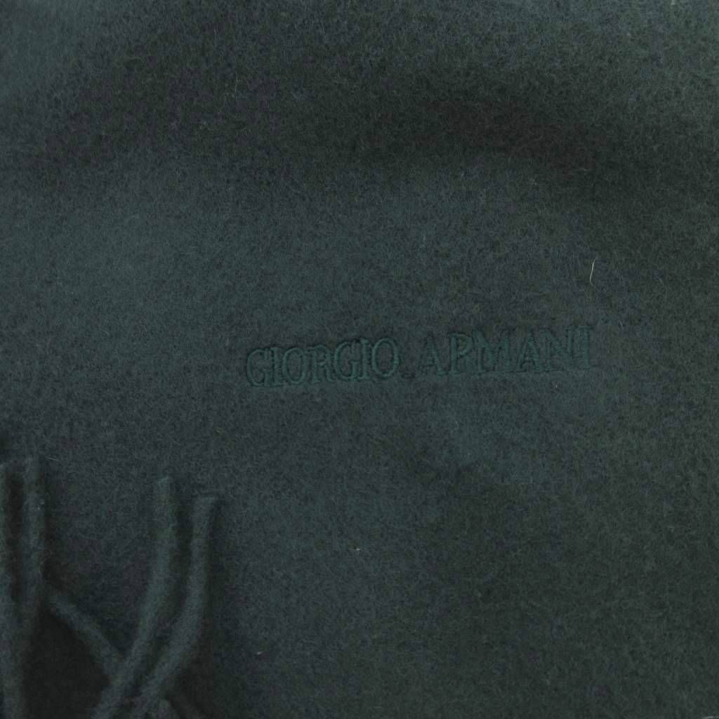  ジョルジオアルマーニ GIORGIO ARMANI マフラー ストール ウール フリンジ 緑 グリーン IBO 82 FF マフラー 小物