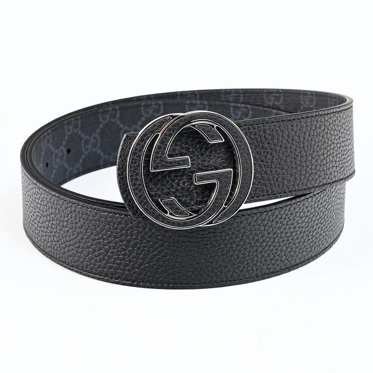 グッチ GUCCI ベルト 105サイズ インターロッキング Gバックル リバーシブル メンズ ブラック 812273 AAEB4 1000 105