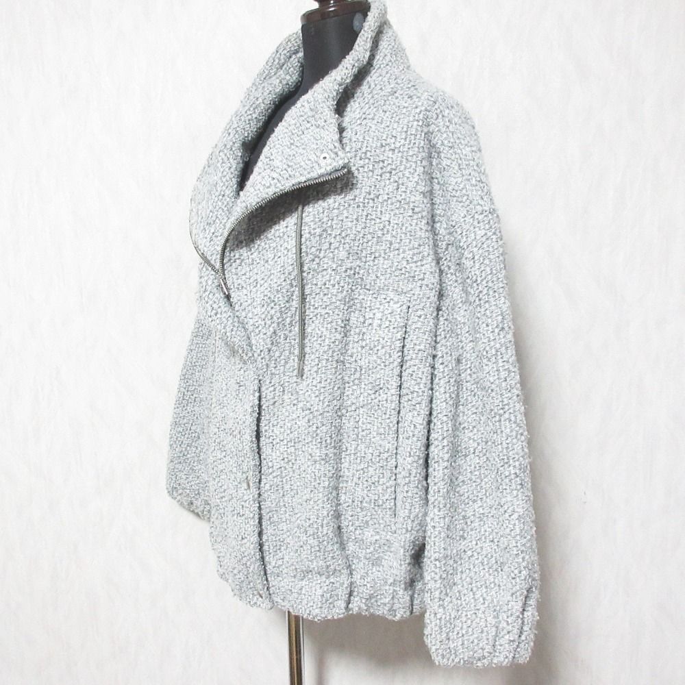 quaranciel ツイード ボンディング コクーン コート グレー 美品 24AW quaranciel カランシエル シップス ツイード