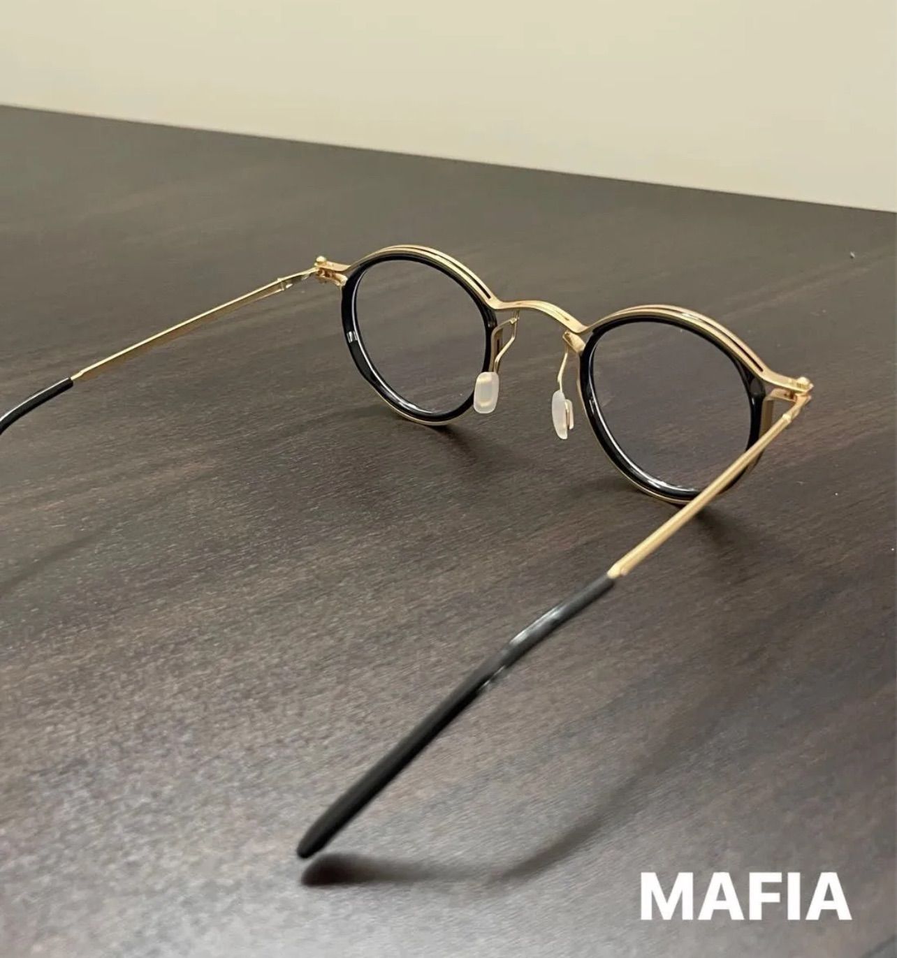 ラウンドメガネ ロイド眼鏡 ゴールドメタルフレーム ヴィンテージ風