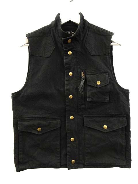 ラングリッツレザー Langlitz Leathers ライディング ベスト B.D. Riding Vest ブラックデニム S
