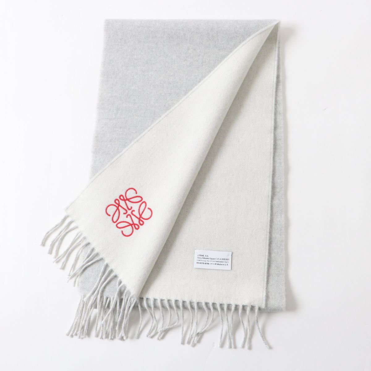 LOEWE ロエベ アイボリー マフラー ロエベ】アイボリー マフラー