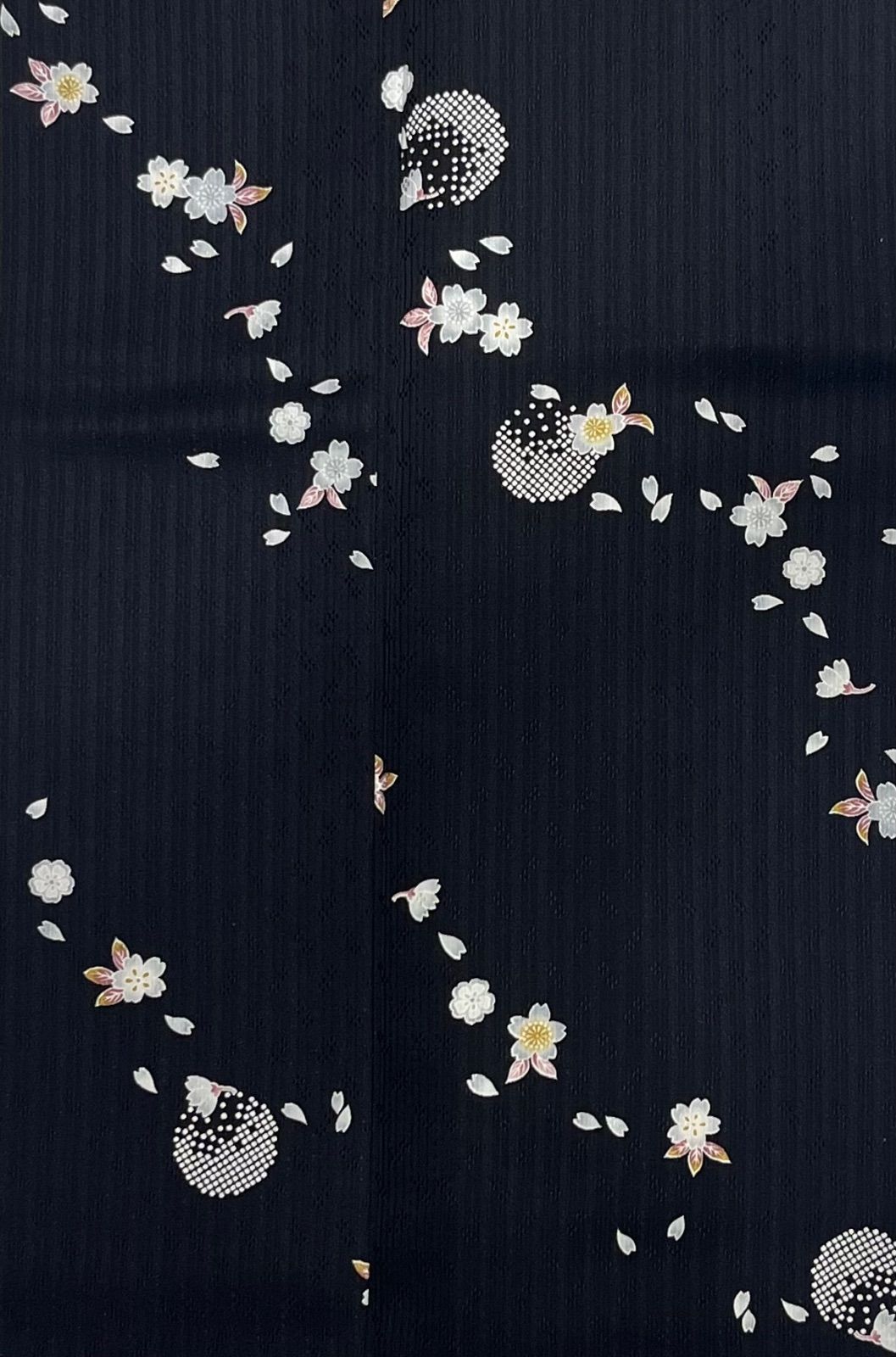 豪華絢爛綺麗華麗美品身丈162cm裄丈69cm黒地桜正絹小紋袷広襟 - メルカリ