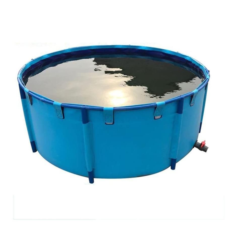 ラウンド キャンバス の魚のいる池養魚池 プール 大型水槽金属製ブラケット付き 大型 折りたたみ 子供用プール 水槽 鯉の飼育に 農業用 庭の池 プール設置が簡単