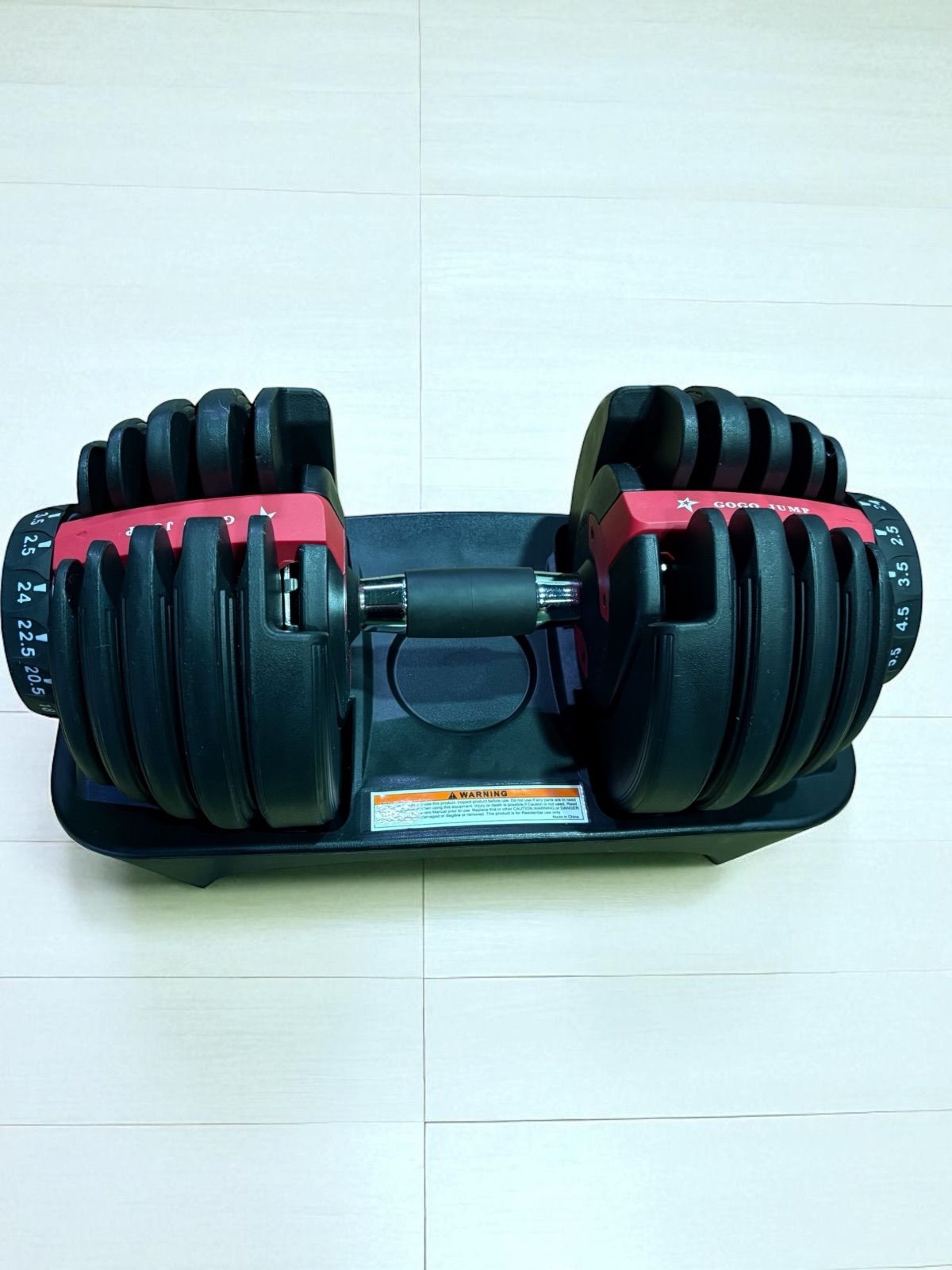 ② gogojump可変式ダンベル 24Kg x 2/2個 TOP FILM ダンベル 可変式ダンベル 24kg 可変式ダンベル20kg 2個