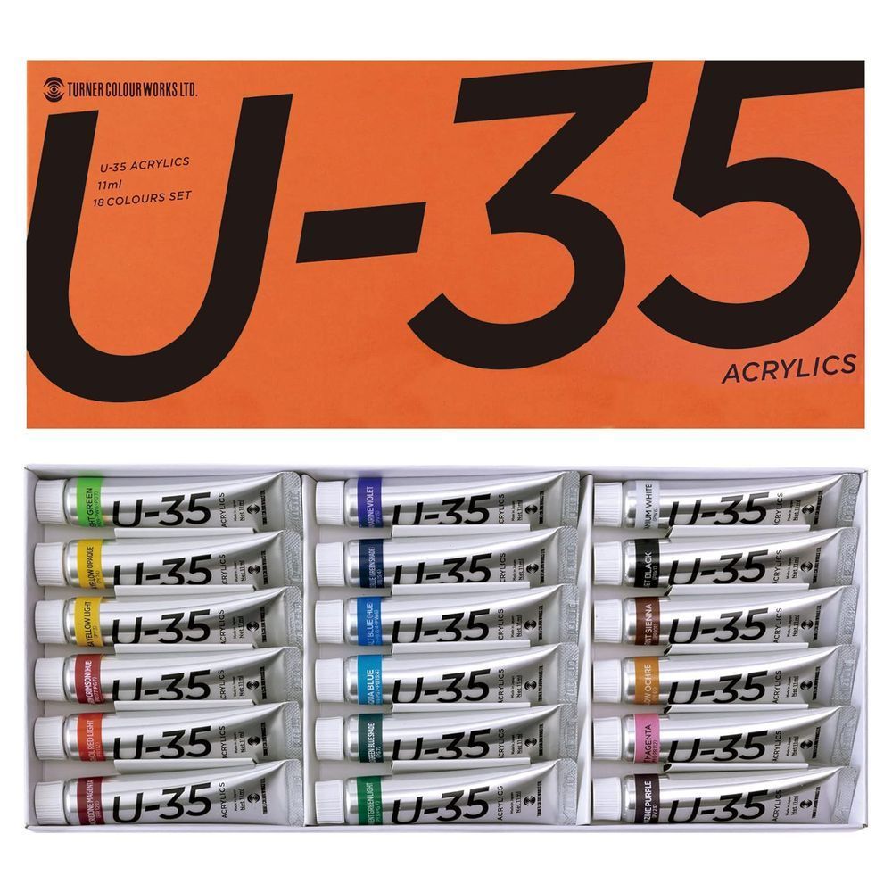 まとめ買い ターナー色彩 アクリル絵具 U-35 アクリリックス 11ml 18色セット UA18C ×3セット