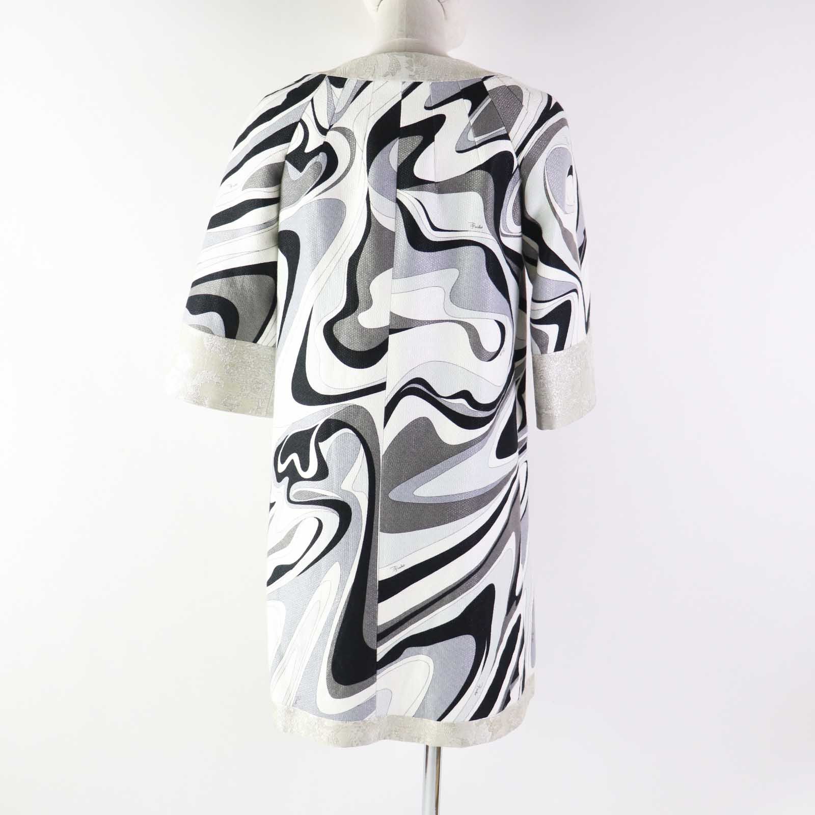 未使用エミリオプッチEMILIO PUCCI Italy製ロングコート38 極美品◎Emilio Pucci エミリオ・プッチ リネン コットン混