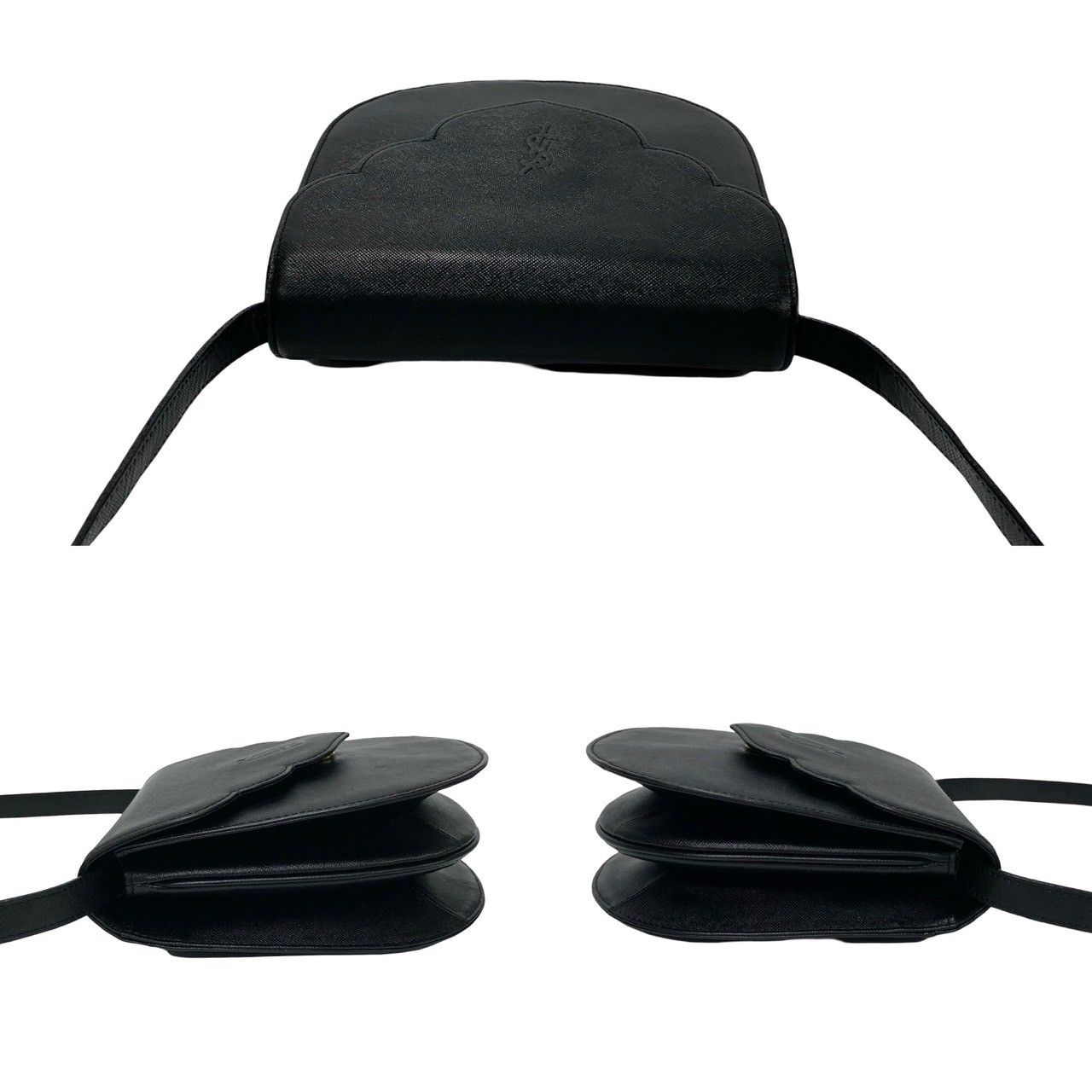 サンローラン　ポシェット　サコッシュ　ショルダー 極 美品 YVES SAINT LAURENT イヴ サンローラン YSL ロゴ レザー 本革