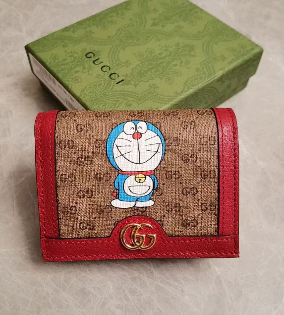 GUCCIグッチ ドラえもん コラボ ミニGG ミニ財布 2つ折り財布