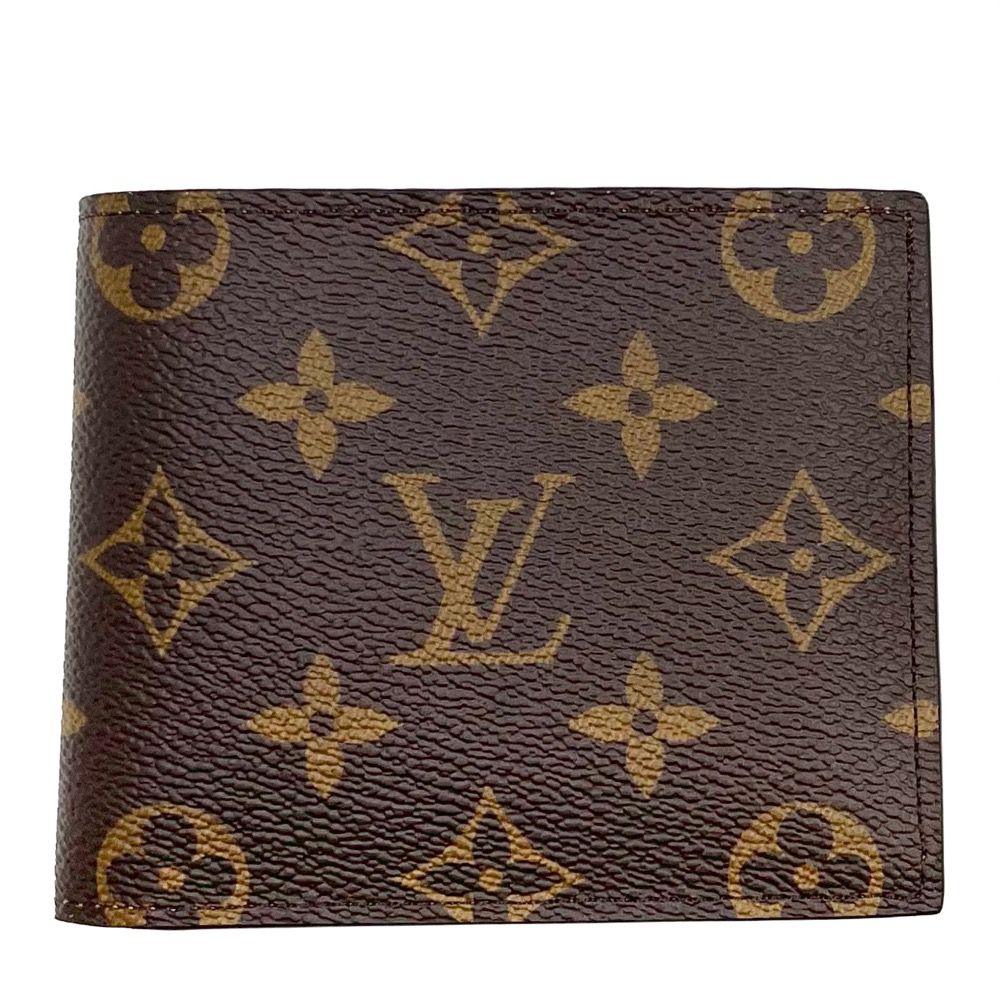 ルイヴィトン 二つ折り財布 レディース モノグラム ポルトフォイユ マルコNM コンパクトウォレット LOUIS VUITTON M62288  ブラウン 茶 ゴールド金具 定番 美品【中古品】