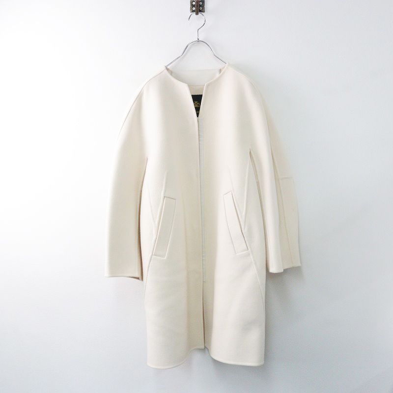Drawer ウールケヌキコート 36 ホワイト Drawer ウールケヌキ配色